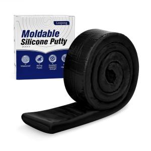 image:imageLeopong Moldable Silicone Putty Waterproof Stay PliableGood Plasticity for Repair and Fill Various Gaps in Bathrooms Fountains Water Pipes Walls BlackBlack