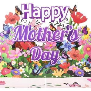 image:imageLeopong Mothers Day Card with Vibrant Floral amp Butterfly Design Spring Greeting Card for Mom Wife or Grandm Elegant Keepsakepink