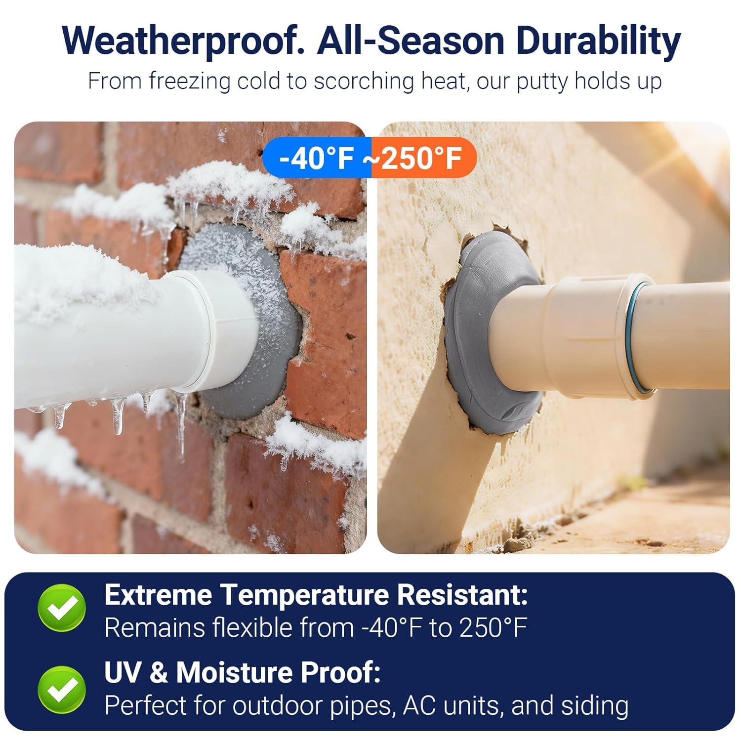 Leopong Moldable Waterproof Silicone Putty for Bathroom Wall & Pipe ...